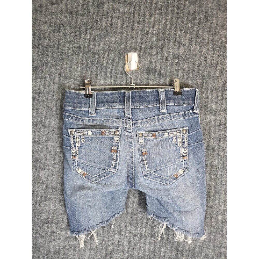 Ariat REAL Denim Shorts Womens 26R Blue Distressed Cut Off Frayed Western - Picture 6 of 10